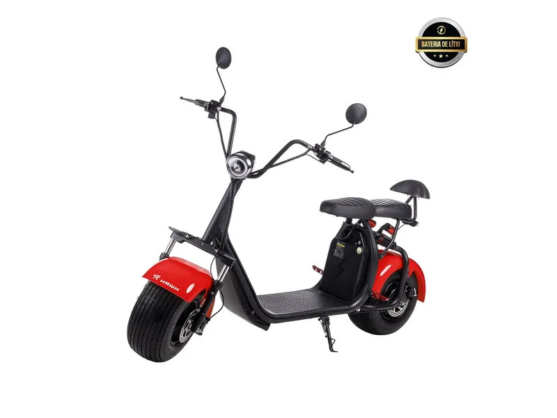 Scooter Eletrica X7 Hawk 2 Lugares 2000W Bat 60W 20AH Red 180KG