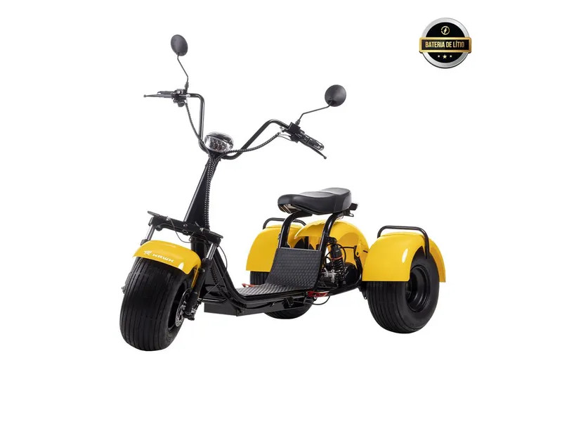 Triciclo Eletrico X3 Hawk 2 Lugares 1500W Bat 60W 20AH Yellow 200KG